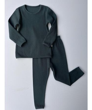 DreamBuy 20 Colours Ribbed Pyjama/Tracksuit/Loungewear Unisex Boys And Girls 5-6 Years Pine - Buy Online on GoSupps.com