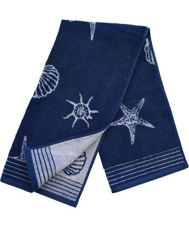 Dyckhoff Seashell Terry Cloth Set | Navy Cotton Towels - 2 Bath (70x140 cm) & 4 Hand Towels (50x100 cm) | Premium Quality eCommerce Shipping Worldwide - Buy Online on GoSupps.com