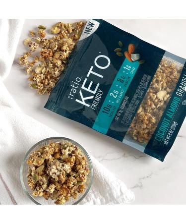 Ratio Keto Friendly Coconut Almond Granola 8 oz - Pack of 5 | Low Carb, High Protein Snack - Buy Online on GoSupps.com