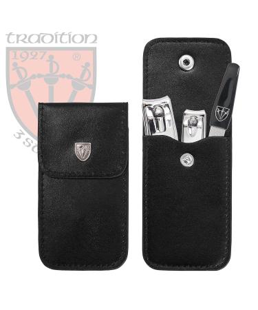 Three Swords Nail Clippers Set 'CLIP' - Fingernail & Toenail Clippers in Leather Case (NXM) - Premium Quality Grooming Tools for Men & Women - Buy Online on GoSupps.com
