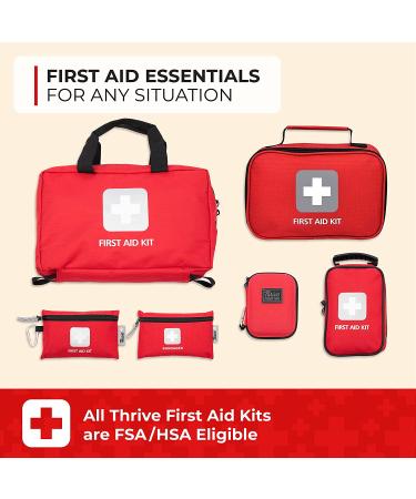 Thrive Mini First Aid Kit Travel Size (66 Piece) - Hospital Grade Medical Supplies in Compact First Aid Bag - Buy Online on GoSupps.com
