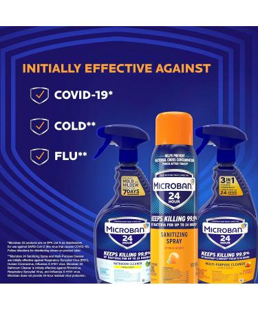 Buy Microban 24 Hour Multi-Purpose Cleaner & Disinfectant Spray - Fresh Scent 32 Fl oz | International Shipping Available - Buy Online on GoSupps.com