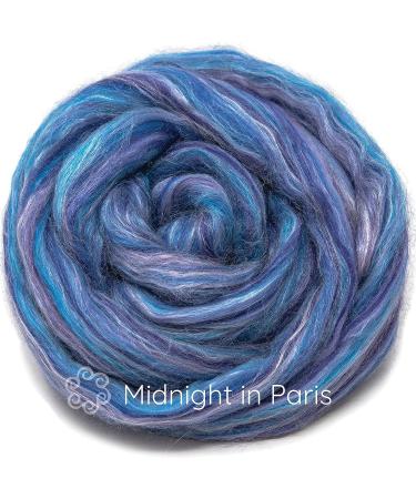 Midnight in Paris Silk Merino Fiber: Soft Wool Roving for Spinning & Felting - Buy Online on GoSupps.com