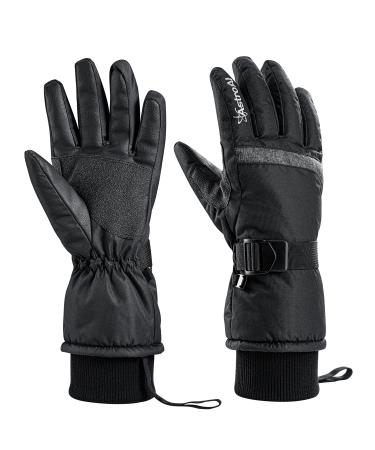AstroAI Winter Snow Ski Gloves Mens Womens Waterproof & Windproof Touchscreen Gloves for Cold Weather Running Cycling Snowboarding Driving Outdoor Work Small