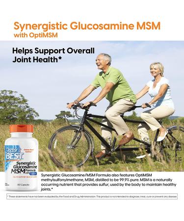 Doctor's Best Synergistic Glucosamine MSM Formula - 180 Capsules for Joint Health - Buy Online on GoSupps.com