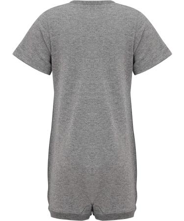 Kaycey Special Needs Clothing: Short Sleeve Popper Vest Bodysuit 9-10 Years Grey - Buy Online on GoSupps.com