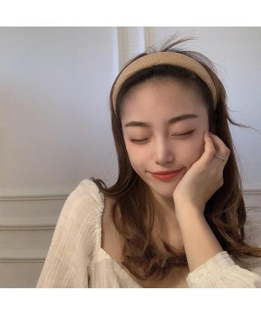 Brown Woven Straw Headband for Women - Wide Braid Boho Hairband for Beach Holiday - Buy Online on GoSupps.com