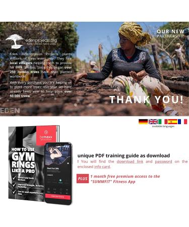 BeMaxx Wooden Gymnastic Rings Set with Door Anchor - Exercise eBook & Safety Straps | Olympic Gymnastics Athletic Fitness | Home Workout Muscle Training Rings - Buy Online on GoSupps.com