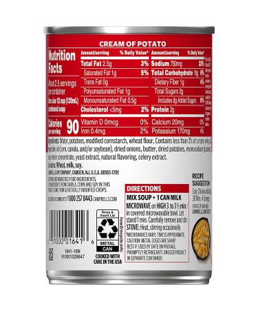 Campbell's Condensed Cream of Potato Soup 10.5oz Can - Pack of 12 - Buy Online on GoSupps.com