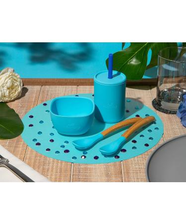 Avanchy Silicone La Petite Collection Gift Set - Green | Mini Bowl, Cup, Bamboo Spoons | Baby Food Set | Baby Shower Gift - Buy Online on GoSupps.com
