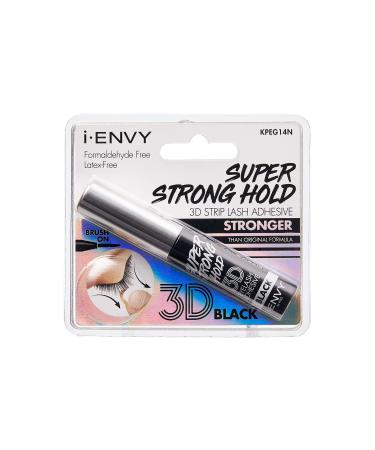 iEnvy by Kiss 3D Lash Glue Super Strong Hold (Black) Brush On Type, Formaldehyde Free, Latex Free Adhesive-Black