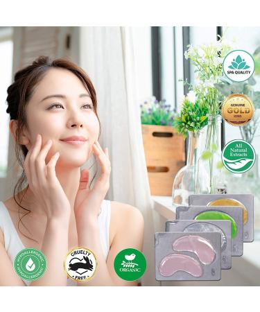 Matcha Green Tea Under Eye Patches - 20 Pairs (40 pcs) for Dark Circles & Puffiness with Lifting Effect by Medbeauty - Buy Online on GoSupps.com