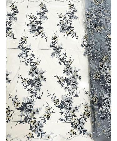 Embroidered Flower Appliques Branch Patches Fabric Lace Trims - 2 pcs Set (Black) - DIY Wedding Dress Decoration - Buy Online on GoSupps.com