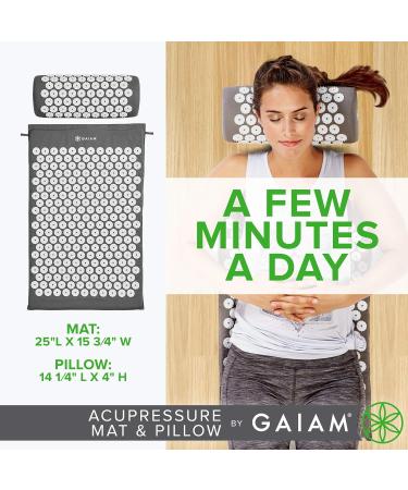 Gaiam Acupressure Mat & Pillow Set | Acupuncture Massage for Sciatic Pain Muscle Tension Fibromyalgia Relief Neck & Back Pain Migraines & Insomnia - Buy Online on GoSupps.com