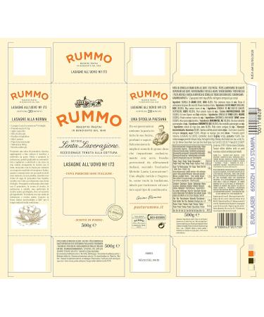 Rummo Lasagne All'uovo Pasta No.173 500g - Authentic Italian Pasta - Buy Online on GoSupps.com