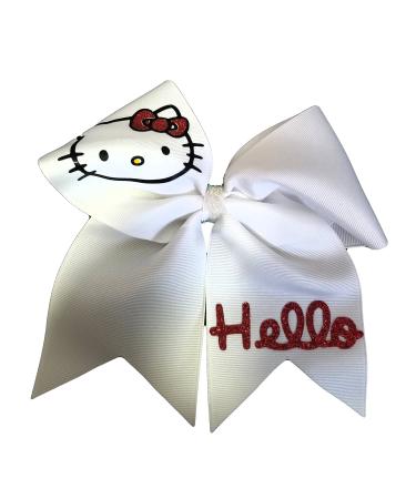 Cheer Bows White Hello Kitty Hair Bow