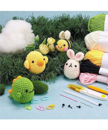 OPOUNT Beginner Crochet Kit - Complete Crochet Set for Adults and Kids - Make 4 PCS Animals - Step-by-Step Instruction and Video Tutorial - Buy Online on GoSupps.com