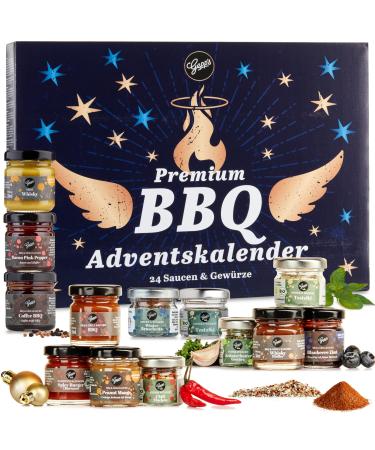 Gepp s BBQ Advent Calendar I Feinkost Calendar with 24 surprises for the Advent season I gift for men & women with unusual sauces spices rubs & dips for cooking and grilling
