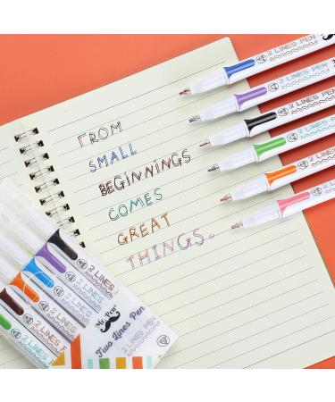 Mr. Pen Double Line Pen 6 Pack - Assorted Colors for Bible Journaling and Drawing - Buy Online on GoSupps.com