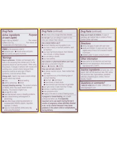 Bayer Back & Body Extra Strength Aspirin 500mg Coated Tablets - Fast Pain Relief with Caffeine - 24 Count (Pack of 3) - Buy Online on GoSupps.com