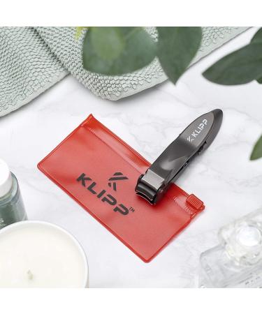 Men's Nail Clippers with Catcher - KLIPP Razor-Sharp Heavy Duty Self-Collecting Cutters for Impeccably Manicured Nails - Includes Ziplock Pouch - Buy Online on GoSupps.com