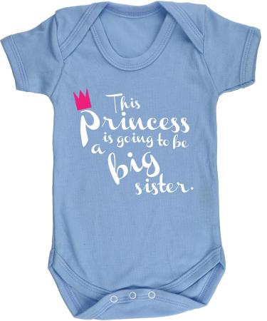 Hippowarehouse This princess is going to be a big sister baby vest bodysuit (short sleeve) boys girls