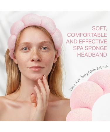 MAPICNNT Cute Pink Spa Headband for Face Washing and Makeup - Terry Cloth Bubble Skincare Headband for Spa and Facial Care - Buy Online on GoSupps.com