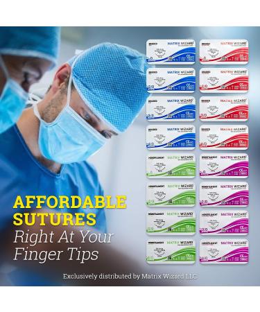 Sterile Sutures Thread with Needle and Tools Kit - 28PK for First Aid, Trauma Practice, Taxidermy, and Medical Students - Buy Online on GoSupps.com
