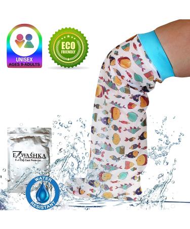 Waterproof Kids Cast Cover for Showering - Reusable Protector with Cute Fish Design | Toddler-Little Kid Size - Buy Online on GoSupps.com