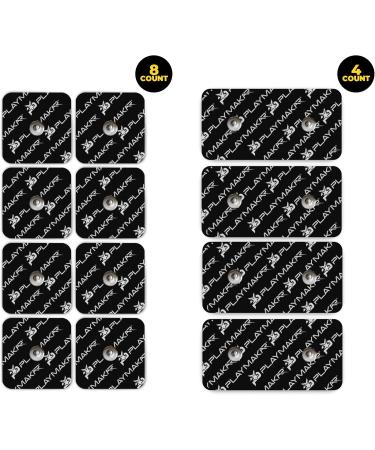 Sport Muscle Stimulator Electrode Pads - Self-Adhering Semi-Reusable (8 Pack) for PlayMakar PRO-500 TENS Unit | EMS NMES Therapy - Buy Online on GoSupps.com