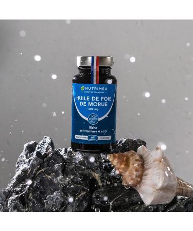 Cod Liver Oil - 600 mg - 100% Vitamins A and D Needs - Immunity - Skin Health - Bone Capital - Premium Quality - 60 Capsules - Nutrimea - Made in France - Buy Online on GoSupps.com