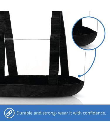 Clear Zipper Tote Bag - Stadium, Beach, and Work Approved - Black - Buy Online on GoSupps.com