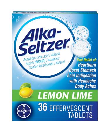 Alka-Seltzer Heartburn Effervescent Tablets Lemon Lime - 36 ct, Pack of 3