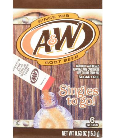 A&W Root Beer Drink Mix Singles to Go! 6 Sticks by A&W Root Beer