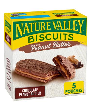 Nature Valley Chocolate Peanut Butter Biscuits, 5 Count, 6.75 oz (Pack of 12)