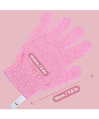 Fine Lines Pink Exfoliating Shower Gloves - Dead Skin Remover & Body Scrub Mitt - Buy Online on GoSupps.com