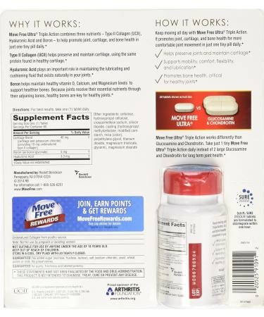 Schiff Move Free Ultra Type II Collagen Hyaluronic Acid Boron Tablets - 60 Count - Buy Online on GoSupps.com