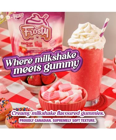 Huer - Frosty Trial 3 Pack with Strawberry Banana and Mango Fruity Creamy Milkshake Flavour Soft and Chewy Gummy Candy Natural Colours 150g Bag (Pack of 3) Stocking Stuffers Christmas Gift Variety - Buy Online on GoSupps.com