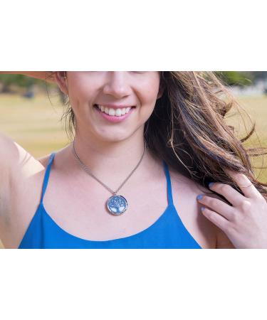 Aromatherapy Essential Oil Diffuser Necklace | Stainless Steel Pendant with 10 Refill Pads | Adjustable Chain Jewelry Gift Box - Buy Online on GoSupps.com