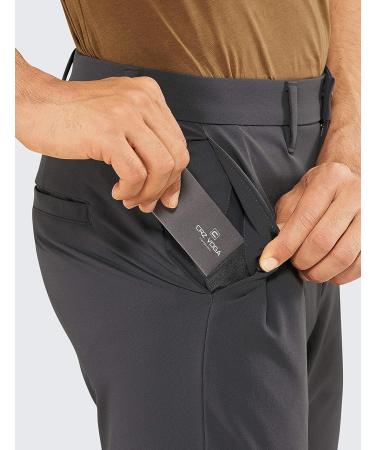 CRZ YOGA Men's Stretch Golf Pants - Slim Fit Waterproof Outdoor Work Pant with Pockets - 34W x 33L Ink Gray - Buy Online on GoSupps.com