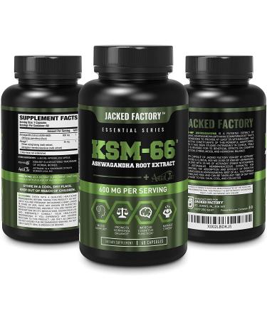 KSM-66 Ashwagandha Root Extract - 5% Withanolides | Natural Stress Relief, Cognitive Function, Vitality, Mood Support | 60 Veg Caps - Buy Online on GoSupps.com