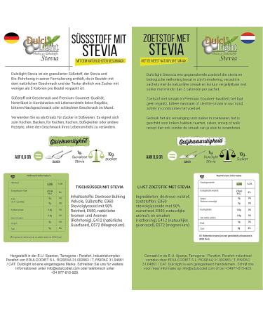 Dulci Light Stevia Sweetener Sticks - 300 Individually Packaged Zero Calorie Sugar Substitute for Drinks & Food - Buy Online on GoSupps.com