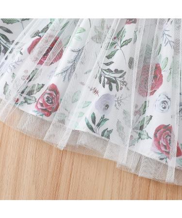 Haokaini Toddler Baby Girls Floral Dress | Long Ruffle Sleeve | Cotton Ribbed | Bow Splicing | Princess Tutu Skirt | Fall Clothes Set | 18-24 Months | Green - Buy Online on GoSupps.com