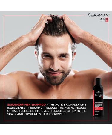 Seboradin Men Hair Loss Shampoo 200ml - With Vitamins and Natural Extracts for Thickening and Growth - Hair & Scalp Treatment for Receding Hairline - Buy Online on GoSupps.com