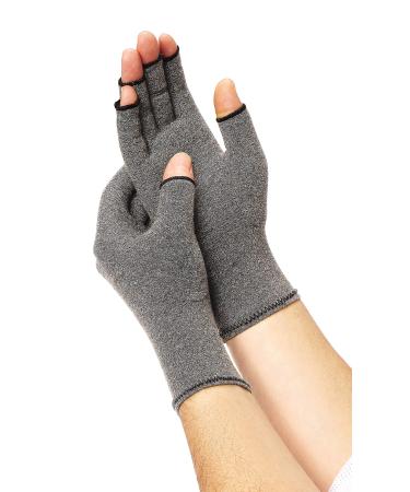 CURAD Arthritis Relief Compression Gloves Large Gray 1 Pair