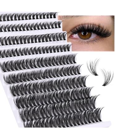 Ruairie Lash Clusters DIY Eyelash Extensions 200 Pcs Individual Lashes Extensions CD Curl 8-16MM Cluster Lashes Wispy Eyelash Clusters Black J