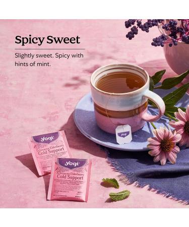 Yogi Tea - Echinacea Elderberry Cold Support Tea (6 Pack) - Formulated with Echinacea to help relieve cold symptoms - Caffeine Free Organic Herbal Tea - 96 Tea Bags - Buy Online on GoSupps.com