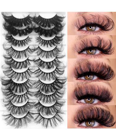 10 Styles IFLOVEDEKD 25mm Dramatic Fake Mink Fluffy Lashes - 10 Pairs - Buy Online on GoSupps.com