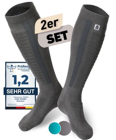 Core Gorimo-2 pairs-ski socks made of Merino-Pleasantly warm and super soft-Optimal support for skiing for women and men 43-46 gray - Buy Online on GoSupps.com
