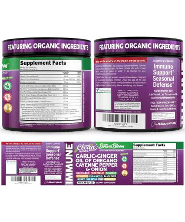 Clean Nutra Garlic Ginger Oil of Oregano Cayenne Pepper Grapefruit Soursop Black Cumin Sea Moss Black Pepper Vitamin C and Zinc VIT C Detox Gut Health Black Seed Cleanse 90 Vegan Capsules - Buy Online on GoSupps.com